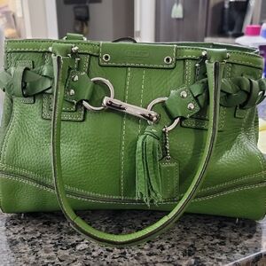 Coach Vibrant Green Leather Satchel